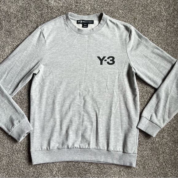Y-3 YOHJI YAMAMOTO Classic Crewneck Sz M In Medium Grey Heather - Picture 6 of 10